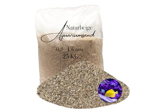 Aquariumsand Aquariumkies beige im 25 kg Sack, kantengerundet, gewaschen, ungefärbt 0,8-1,6 mm von Aquagran