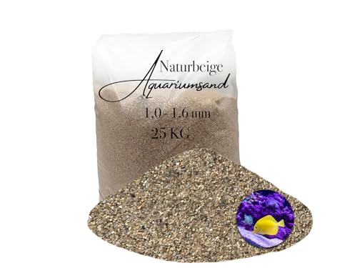 Aquariumsand Aquariumkies beige im 25 kg Sack, kantengerundet, gewaschen, ungefärbt 1,0-1,6 mm von Aquagran