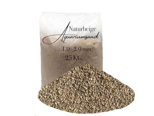 Aquariumsand Aquariumkies beige im 25 kg Sack, kantengerundet, gewaschen, ungefärbt 1,0-2,0 mm von Aquagran