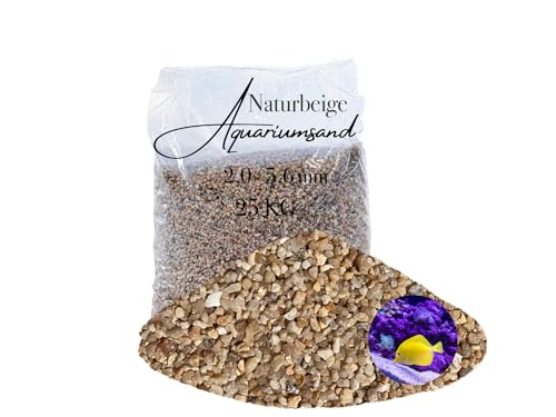 Aquariumsand Aquariumkies beige im 25 kg Sack, kantengerundet, gewaschen, ungefärbt 2,0-5,6 mm von Aquagran