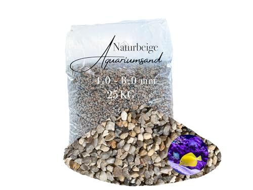 Aquariumsand Aquariumkies beige im 25 kg Sack, kantengerundet, gewaschen, ungefärbt 4,0-8,0 mm von Aquagran