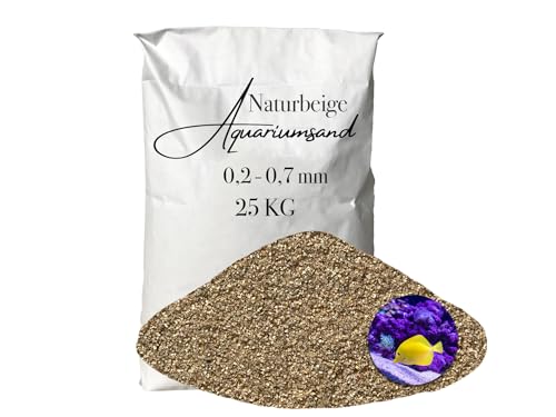 Aquariumsand Aquariumkies beige im 25 kg Sack kantengerundet gewaschen ungefärbt 0,2-0,7 mm papierverpackt von Aquagran