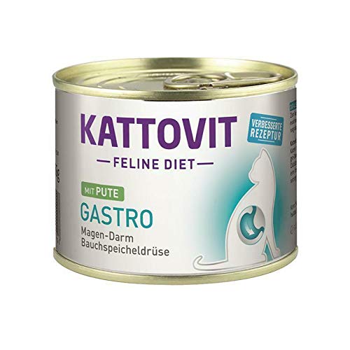 12x Kattovit Feline Diet Gastro Pute | 12 x 185g Katzenfutter(8,99 €/kg) von Finnern-