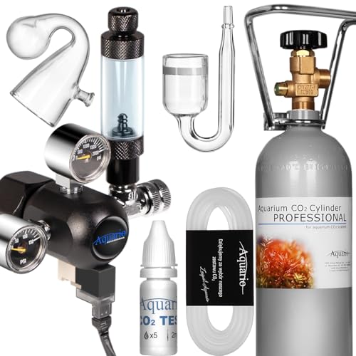 Aquario Professional 2.0 - Komplettes CO2-Set mit Elektroventil und 2L Flasche für Aquaristik: Präzisionsdosierung, Hochwertiger Diffusor, Einfache Installation von Aquario