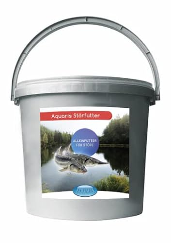 AQUARIS Störfutter - 3808 g / 5,6 L / 6 mm. Hochwertiges Sinkfutter für Störe wie Beluga und Sterlets. Leicht verdauliches und nährstoffreiches Teichfischfutter. Trübt das Wasser Nicht. von Aquaris