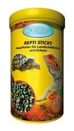 Aquaris Repti Sticks Schildkrötenfutter 300 g / 1 L. Schildkrötenfutter für Wasser- und Sumpfschildkröten mit Proteinen aus Fisch und Garnelen. Unterstützt die Gesundheit von Panzer und Knochen. von Aquaris