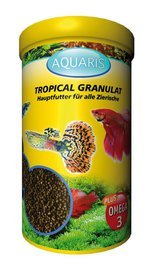 Aquaris Tropical Granulat Zierfischfutter - 250 ml. Hauptfutter für Tropische Zierfische. Fischfutter Granulat Aquarium fördert Farbenpracht, Wachstum und Immunsystem. von Aquaris