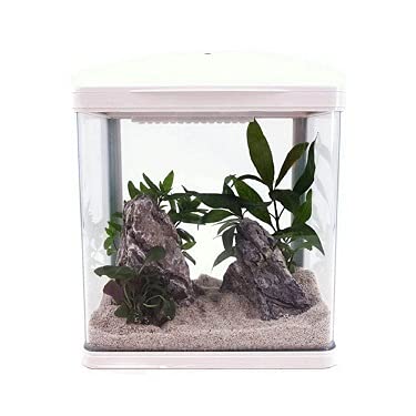 AquaOne Aquarium Komplettset LED mit Pumpe HR-230 weiß I Kleines Nanoaquarium 7 Liter I Mini Nano Becken Set für Fische und Garnelen von AquaOne