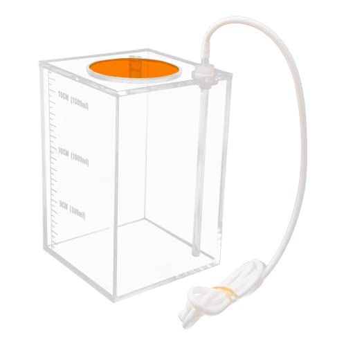 Aquarium Choice Acryli Made Flüssigkeitseimer, Dosierpumpe, Reservoir (4,25 x 4,25 x 6,5 Zoll; 1500 ml/1,5 l (orange Version) von Aquarium Choice
