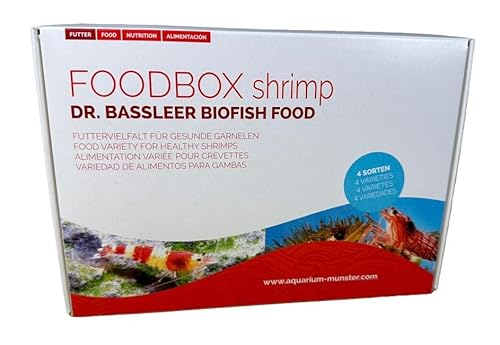 Aquarium Münster Dr. Bassleer Biofish Foodbox Shrimp M - 4 Sorten Garnelenfutter fürs Aquarium je 60g - Regular, Chlor, Acai, Garlic von Aquarium Münster