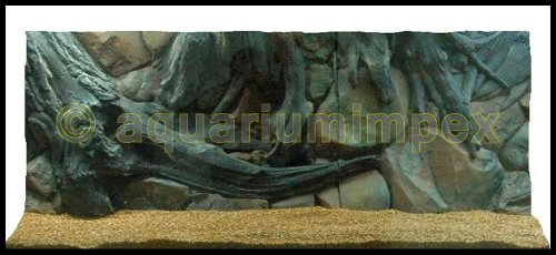 Aquarium 3 D 150 Rückwand Amazonas Wurzel 150x60 2tlg. von Aquariumimpex