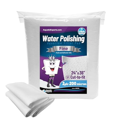 Aquatic Experts Aquarium Polierfilter Pad, Aquarium Filter Pad, Aquarium Filter Floss für Fisch Tank Filter, Wasser Polierpad für Aquarium Filter, (200 Mikron, 61 cm x 36-2 Stück) von Aquatic Experts