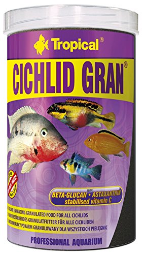 Aquatic Paradise Tropical Cichlid Gran Farbverstärkendes Granulatfutter für alle Cichliden, Malawi Tanganyika Diskusfische 1000ml/550g von Aquatic Paradise