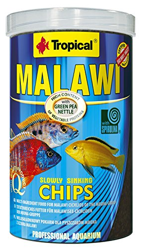 Tropical Malawi Mbuna Chips für Malawisee-Cichliden der Mbuna-Gruppe - zutatenreiches Futter, langsam sinkender Chips für die tägliche Fütterung - 1000ml/520g von Aquatic Paradise