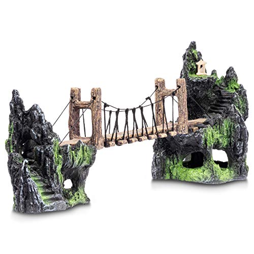 Aquatic Planet Hängebrücke Berge Aquarium Ornament Dekoration (Extra groß (50cm x 12cm x21cm)) von Aquatic Planet