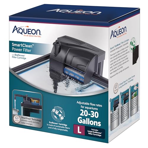 Aqueon SmartClean Powerfilter für Aquarien, mit EcoRenew-Filterkartusche, 20-30 Gallonen von Aqueon