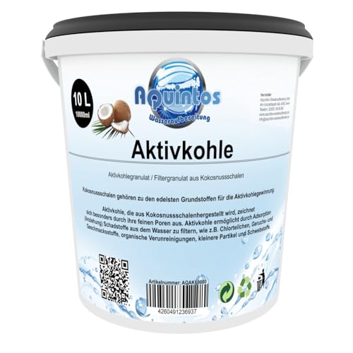 Aktivkohle Filterkohle Kokoskohle Aktivkohlegranulat Körnung 2.36-0.60mm (50 Liter) von Aquintos