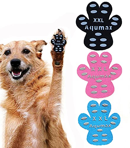 Aqumax Rutschfeste Pfotengriffe für Hunde, Hundefüße, Aufkleber für rutschige Böden, Pfotenschutz im Sommer auf heißem Gehweg, Essentials für ältere Hunde, 12 Sets (48 Stück), XXL, mehrfarbig von Aqumax