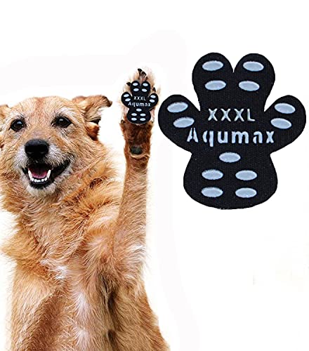 Aqumax Rutschfeste Pfotengriffe für Hunde, Pfotenschutz mit stärkerem Klebstoff, Schwarz, XXXL von Aqumax