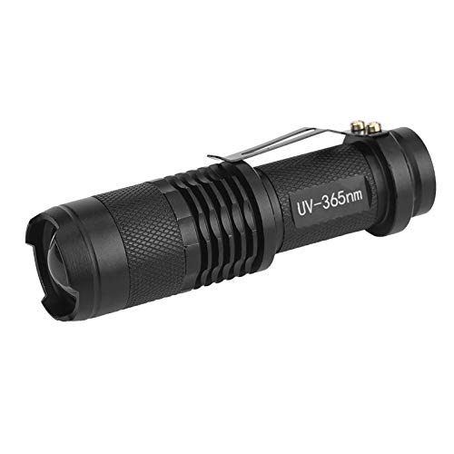 Aramox LED-Schwarzlicht-Taschenlampe, Schwarzlicht-Inspektionslampe, Ideal für Zuhause, Wandern, Camping, Jagd, Ideal Zum Überprüfen von Notizen und Fluoreszierenden Tinten (365 nm) von Aramox