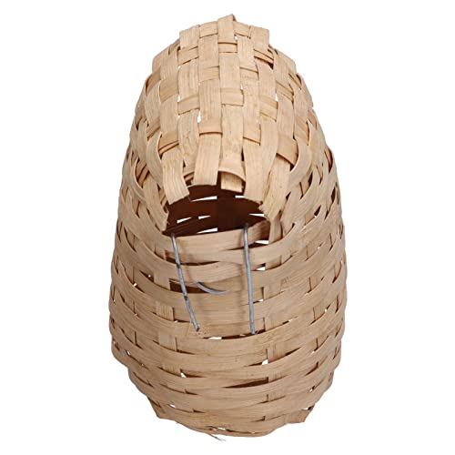 Bird Finch Bambus, Bambusfinchnest -Haus, Handgewebtes Hochwertiges Vogelhütte -Käfig - für Kleine Vögel, Sittiche, Finken und Gartendekoration mit Haken, Gartenterrasen Bird Finch Bambus, Bambusfinchnest -Haus, Handgewebtes Hochwertiges Vogelhütte -Käfig - für Kleine Vögel, Sittiche, Finken und Gartendekoration mit Haken, Gartenterrasen von Aramox