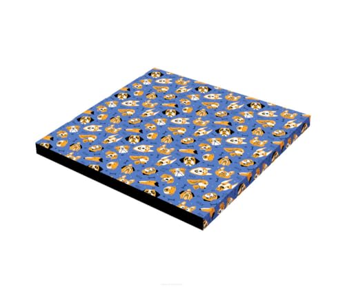 Arco Design Katzenbett Hundebett Tierbett Katzen Kissen Welpen Bett Hunde Matratze Quadratisch 60x60x5 cm Maschinenwaschbar Codura Schaumstoff Blue Dogs von Arco