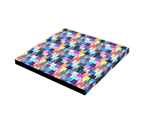 Arco Design Katzenbett Hundebett Tierbett Katzen Kissen Welpen Bett Hunde Matratze Quadratisch 60x60x5 cm Maschinenwaschbar Wasserabweisend Codura Schaumstoff Meow von Arco