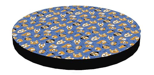 Arco Design Katzenbett Hundebett Tierbett Katzen Kissen Welpen Bett Hunde Matratze Rund 55x55x5 cm Maschinenwaschbar Wasserabweisend Codura Schaumstoff Blue Dogs von Arco