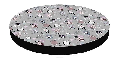 Arco Design Katzenbett Hundebett Tierbett Katzen Kissen Welpen Bett Hunde Matratze Rund 55x55x5 cm Maschinenwaschbar Wasserabweisend Codura Schaumstoff Catnip von Arco