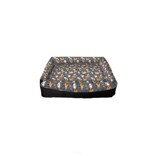 Arco Design Katzenbett Hundebett Tierbett Katzen Kissen Welpen Bett Hunde Quadratisch Verstellbar 55x55x10 cm Maschinenwaschbar Wasserabweisend Codura Silikonfasern Grey Dogs von Arco