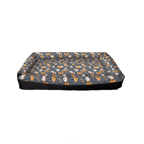 Arco Design Katzenbett Hundebett Tierbett Katzen Kissen Welpen Bett Hunde Quadratisch Verstellbar XL 85x55x10 cm Maschinenwaschbar Wasserabweisend Codura Silikonfasern Grey Dogs von Arco