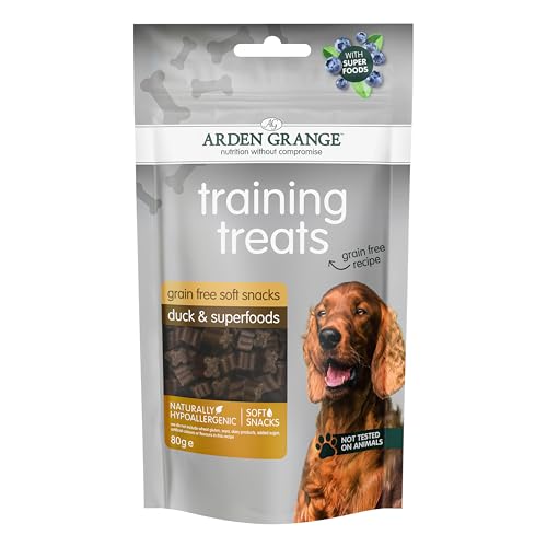 Arden Grange Trainingsleckerlis getreidefrei mit frischer Ente & Superfoods 10 x 80g von Arden Grange