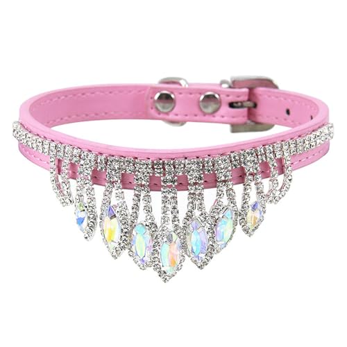 Arecobticy Hundehalsband, Hundeleinenkabel, Hundehalsband für Party, Fransen, Strasssteine, Haustierhalsband für kleine, mittelgroße Halsbänder, Halskette, Haustierschmuck von Arecobticy