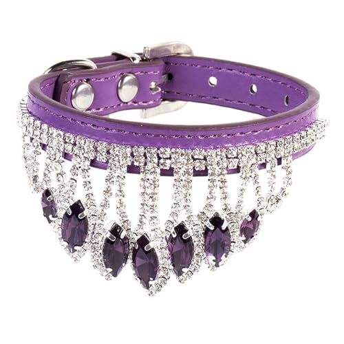 Arecobticy Hundehalsband, Hundeleinenkabel, Hundehalsband für Party, Fransen, Strasssteine, Haustierhalsband für kleine, mittelgroße Halsbänder, Halskette, Haustierschmuck von Arecobticy