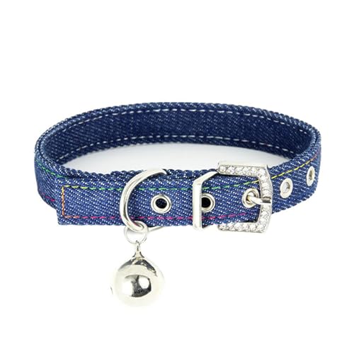 Arecobticy Hundehalsband, Zugband, verstellbares Hundehalsband zum Spazierengehen, Stoff, Katzenhalsband mit Glöckchen, modisches Basic Halsband für Hunde aller Größen von Arecobticy