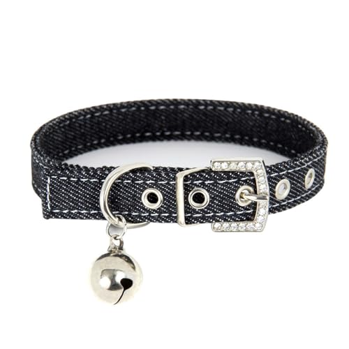 Arecobticy Hundehalsband, Zugband, verstellbares Hundehalsband zum Spazierengehen, Stoff, Katzenhalsband mit Glöckchen, modisches Basic Halsband für Hunde aller Größen von Arecobticy