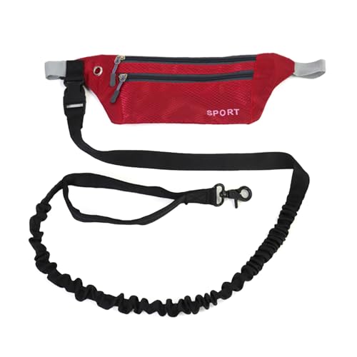 Arecobticy Hundehalsband, Zugkabel, multifunktionale Gürteltasche mit langer Leine, Set zum Laufen, Joggen, multifunktionale Sporttasche von Arecobticy