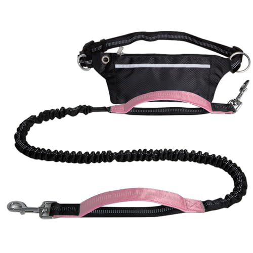 Arecobticy Hundehalsband, Zugkabel, multifunktionale Gürteltasche mit langer Leine, Set zum Laufen, Joggen, reflektierende Sporttasche von Arecobticy