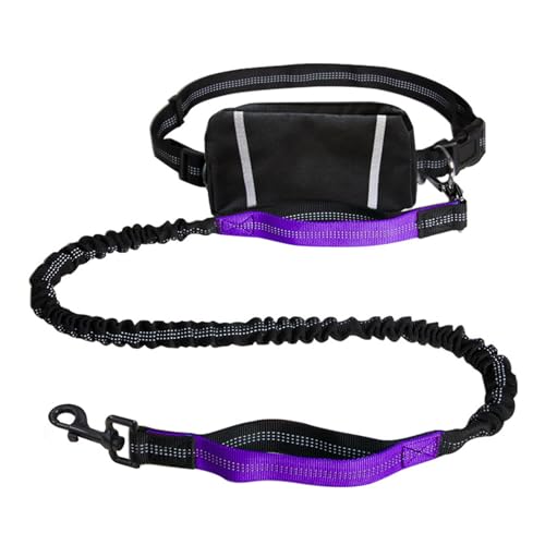 Arecobticy Hundehalsband, Zugkabel, multifunktionale Gürteltasche mit langer Leine, Set zum Laufen, Joggen, reflektierende Sporttasche von Arecobticy