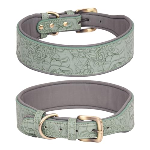 Arecobticy Hundehalsband, verstellbares Hundehalsband, modisches breites Halsband, Leder-Halsbänder für große Hunde, italienische Windhunde, Haustierzubehör von Arecobticy