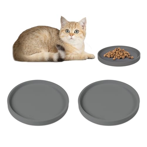 Arespark Futtermatte für Katzen und Hunde, dicker, rutschfester, wasserdichter Silikon mit erhöhten Kanten, verhindert Verschütten, Fresstablett für Hunde, Katzen und andere, 15,2 x 15,2 cm von Arespark