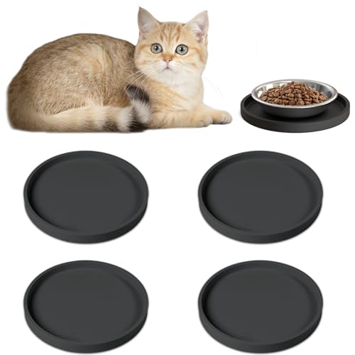 Arespark Futtermatte für Katzen und Hunde, dicker, rutschfester, wasserdichter Silikon mit erhöhten Kanten, verhindert Verschütten, Fresstablett für Hunde, Katzen und andere, 15,2 x 15,2 cm von Arespark