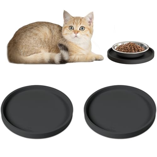 Arespark Futtermatte für Katzen und Hunde, dicker, rutschfester, wasserdichter Silikon mit erhöhten Kanten, verhindert Verschütten, Fresstablett für Hunde, Katzen und andere, 15,2 x 15,2 cm von Arespark