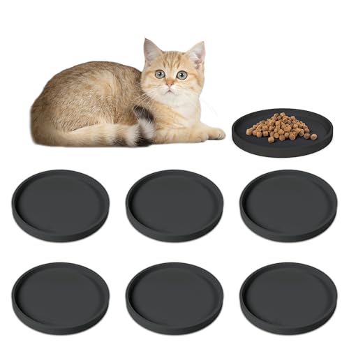 Arespark Futtermatte für Katzen und Hunde, dicker, rutschfester, wasserdichter Silikon mit erhöhten Kanten, verhindert Verschütten, Fresstablett für Hunde, Katzen und andere, 15,2 x 15,2 cm von Arespark