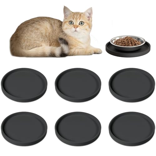 Arespark Futtermatte für Katzen und Hunde, dicker, rutschfester, wasserdichter Silikon mit erhöhten Kanten, verhindert Verschütten, Fresstablett für Hunde, Katzen und andere, 15,2 x 15,2 cm von Arespark