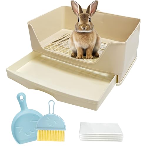 Arfubye Große Kaninchentoilette mit Schublade, Haustiertoilette, Töpfchentrainer, Ecktoilette, größere Haustierpfanne mit Grasmatte für erwachsene Meerschweinchen, Chinchilla, Hamster, Braun Arfubye Große Kaninchentoilette mit Schublade, Haustiertoilette, Töpfchentrainer, Ecktoilette, größere Haustierpfanne mit Grasmatte für erwachsene Meerschweinchen, Chinchilla, Hamster, Braun von Arfubye