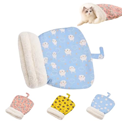 Argumub Cozy Cat Winter Sleeping Bag, Cat Sleeping Bag for Indoor Cats, Cozy Thickened Winter Cartoon Cat Sleeping Bag (Blue (13 * 20.5 * 16.6in)) von Argumub