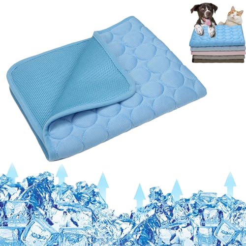 Argumub Hundeliebling Pet Cool v.3 - Premium Kühlmatte Für Hunde, Kühlmatte für Hunde Pet Cooling Mat Kühlkissen für Hund & Katzen, Hund Cooler Pad für Kisten, Zwinger und Betten (Blau, 100 x 70 cm) von Argumub