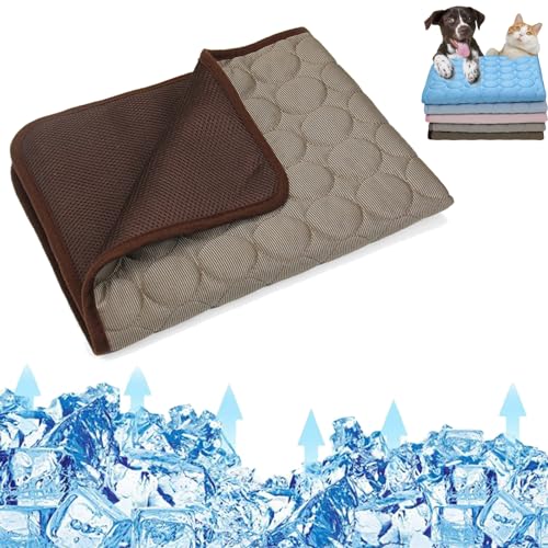 Argumub Hundeliebling Pet Cool v.3 - Premium Kühlmatte Für Hunde, Kühlmatte für Hunde Pet Cooling Mat Kühlkissen für Hund & Katzen, Hund Cooler Pad für Kisten, Zwinger und Betten (Braun, 100 x 70 cm) von Argumub