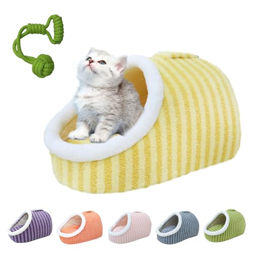 Argumub Pawcart- Cozy Hideaway Pet Bed, Versteckbett Für Hunde, Gemütliches Höhlenbett Für Katzen, Hundebett Mit Höhlenbezug, Hunde-Hausschuhbett (Gelb, L: 60 * 45 * 35cm) von Argumub